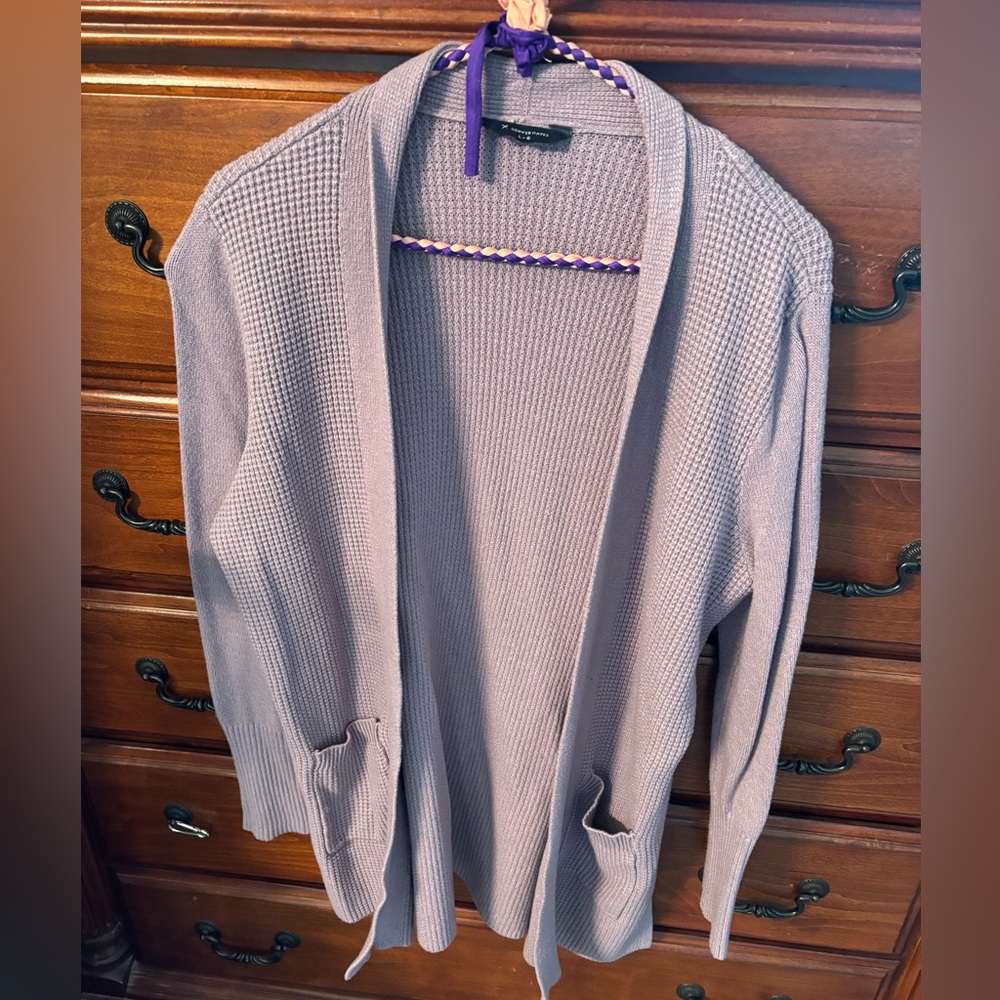 Denver Hayes Lavender Open-Front Cardigan